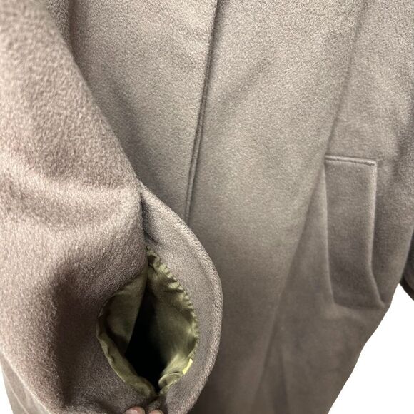 Vintage 100% Wool Forecaster Light Brown Chesterfield Long Coat Warm Winter Coat - Picture 9 of 14